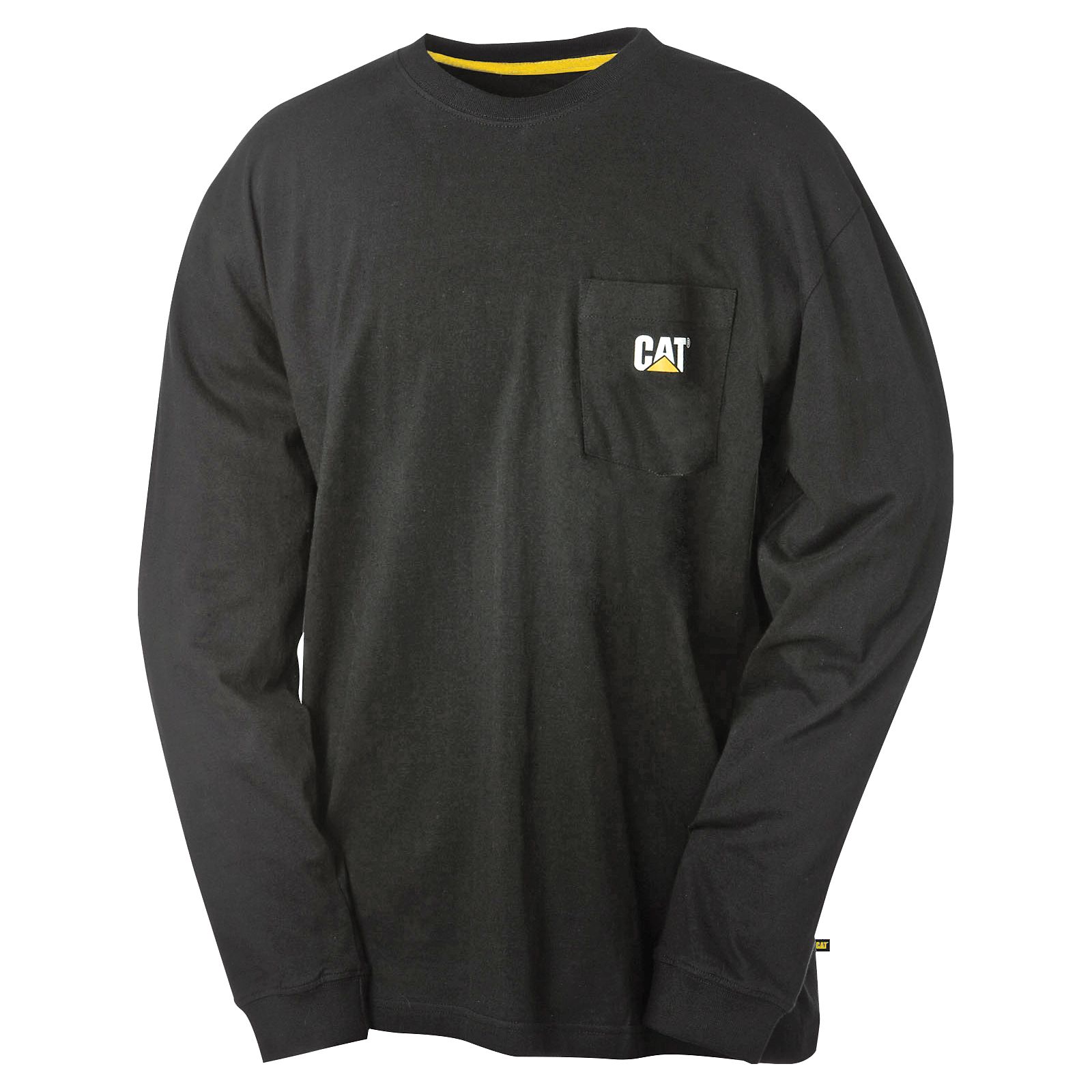Caterpillar Clothing Pakistan Sale - Caterpillar Trademark Pocket Long Sleeve Mens T-Shirts Black (803452-LIX)